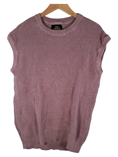 Threadbare Damen Pullunder Strickweste Gr. 38 M Rosa Baumwolle