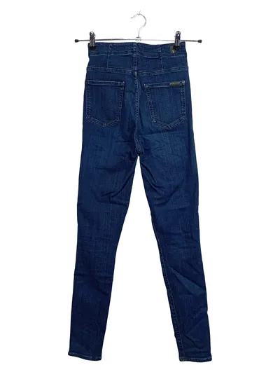 7 For All Mankind Jeans Hose Damen Blau W26 34 Slim Fit High Waist Button Fly