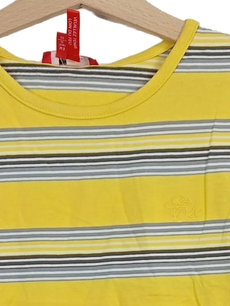 edc by Esprit Kinder T-Shirt Gr. 158 Gelb Gestreift Baumwolle 4
