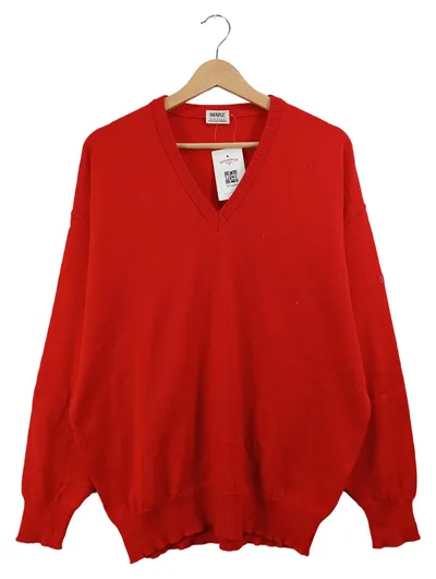 MAERZ Muenchen Herren Pullover V-Ausschnitt Rot Gr. 52 XL Klassisch