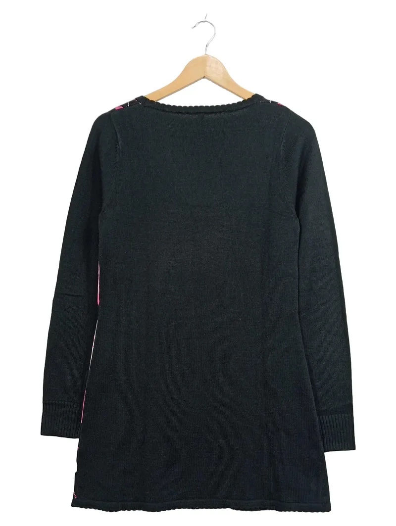 Fishbone Damen Pullover Schwarz Argyle Muster Gr. 38 M Preppy 2