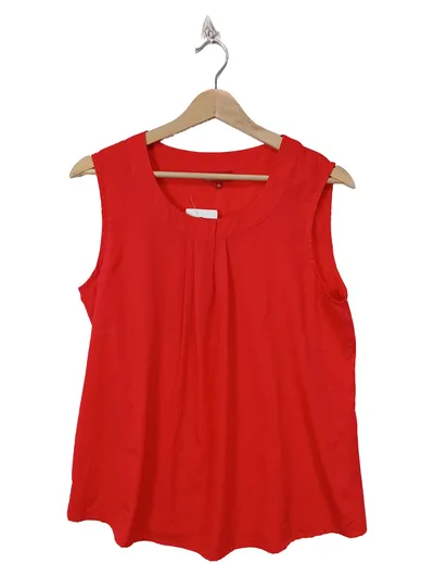 Laura di Sarpi Damen Bluse Top Rot Gr. 40 L Basic Ärmellos