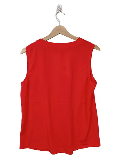 Laura di Sarpi Damen Bluse Top Rot Gr. 40 L Basic Ärmellos