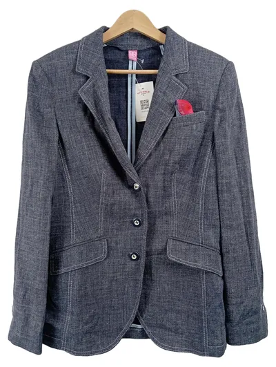 BASLER Damen Blazer Sakko Blau Gr. 38 M Baumwolle Klassisch Business