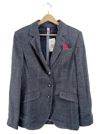 BASLER Damen Blazer Sakko Blau Gr. 38 M Baumwolle Klassisch Business 3