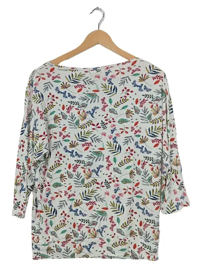 s.Oliver Damen Pullover Pullunder Weiß Blumenmuster Gr. 36 S Casual