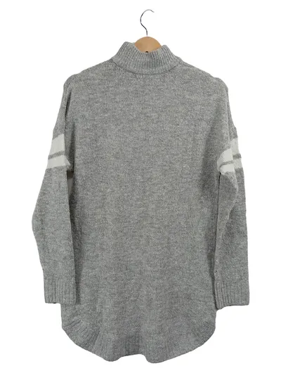FBSISTER Damen Pullover Grau Gr. 38, M Casual NYC Schriftzug