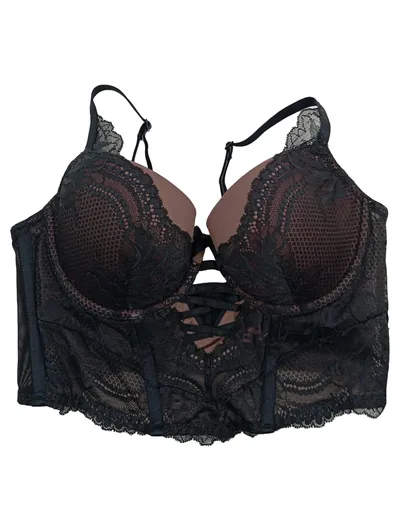 Hunkemöller Damen Bustier Spitze Schwarz Gr. 70
