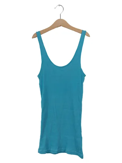 Abercrombie & Fitch Damen Tank Top Türkis Gr. 38 M Rippstrick Basic