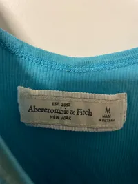 Abercrombie & Fitch Damen Tank Top Türkis Gr. 38 M Rippstrick Basic 2
