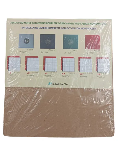 Exacompta Münzhüllen 96006E 3 transparente Hüllen 43 Einstecktaschen 20-30mm