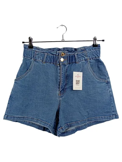 Nümph Damen Jeans Shorts Paperbag Blau Gr. 38 W29 M Casual
