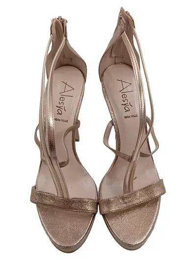 Alesya Plateausandalen Damen Absatzschuhe High Heels Gr. 40 Gold Elegant