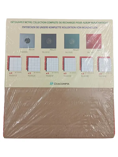 Exacompta Münzhüllen 96006E 3 transparente Hüllen 43 Einstecktaschen 20-30mm
