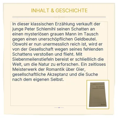 Adelbert von Chamisso Peter Schlemihls wundersame Geschichte Reclam Klassiker