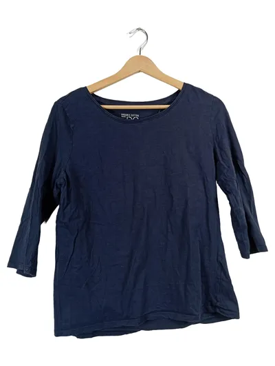 EDC by Esprit Damen Langarmshirt Gr. L Blau Bio-Baumwolle Basic