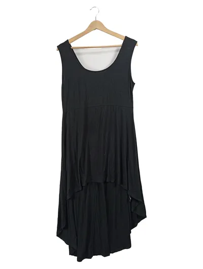 Gothicana Damen festliches Kleid Vokuhila Schwarz Gr. 40 L Modern