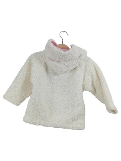 Cri-Cri Kapuzenpullover Kinder Weiß Gr. 86 Teddyfleece Hase Stickerei