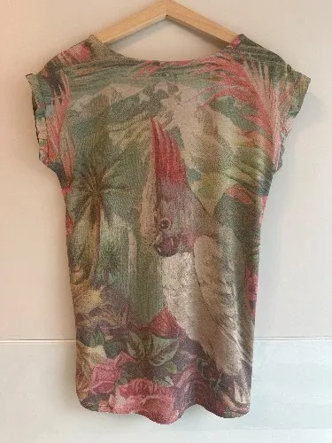 Gsus Sindustries Damen T-Shirt Papagei Tropical Print Gr. XS