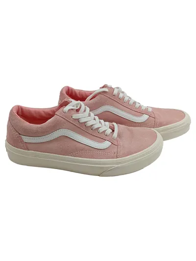 Vans Old Skool Sneaker Low Damen Rosa Leder Gr. 38.5 Freizeit Schuhe