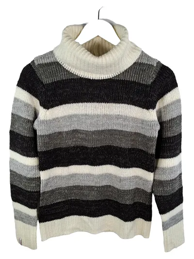 KangaROOS Damen Rollkragenpullover Gr. 32/34 Gestreift Grau Weiß