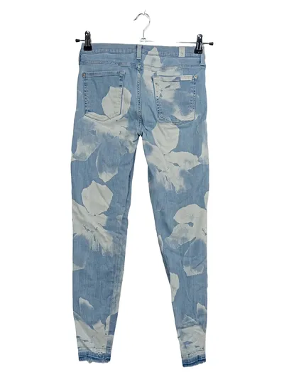 7 For All Mankind Damen Jeans Slim Fit Blumenmuster Blau Gr. 36 W28