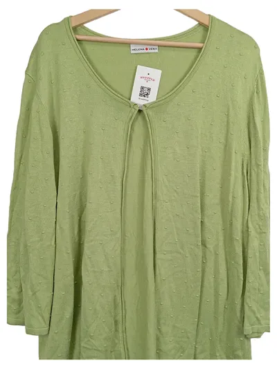 Helena Vera Strickjacke Grün Gr. 54 Strukturmuster Casual Damen