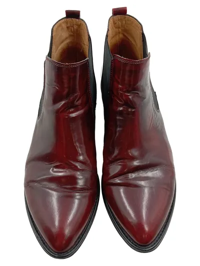 Gabor Chelsea Boots Stiefeletten Damen Rot Leder Gr. 42