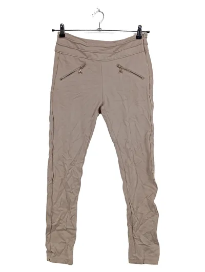 Patrizia Pepe Damen Stoffhose Beige Gr. 42 Reißverschluss-Details