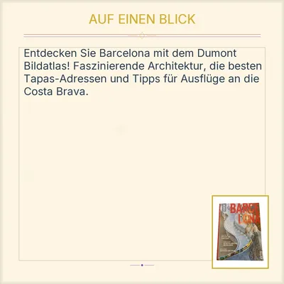 Dumont Bildatlas Barcelona Reiseführer Architektur Tapas Costa Brava Deutsch