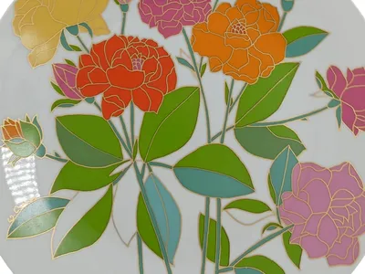 Rosenthal studio-linie Wandteller Blumenmotiv Porzellan 32 cm Vintage