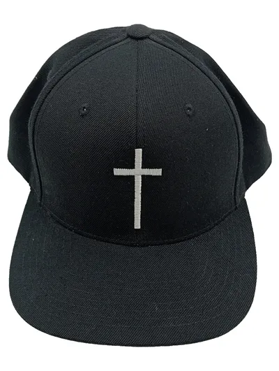 LFDY Cap Snapback Basecap Kreuz Stickerei Schwarz Streetwear Gr. UNI