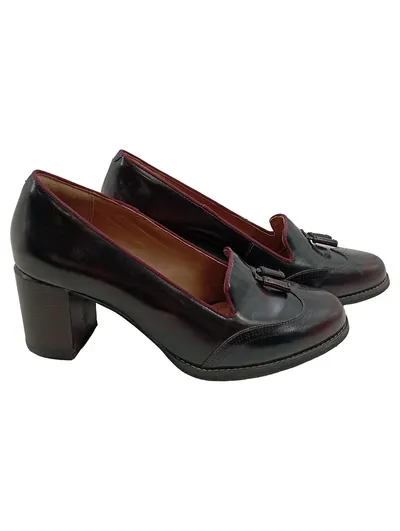 Clarks Artisan Damen Pumps Slipper Braun Gr. 39 Blockabsatz Leder