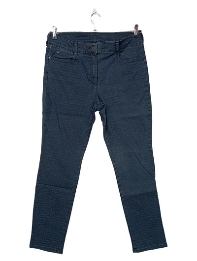BRAX Damen Jeans Straight Leg Blau Strukturmuster Gr. 50 W32 L31