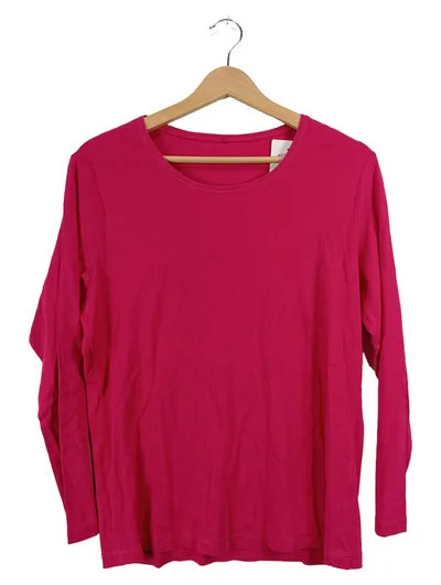 Olsen Damen Langarmshirt Gr. 42/XL Pink Basic Baumwolle Shirt