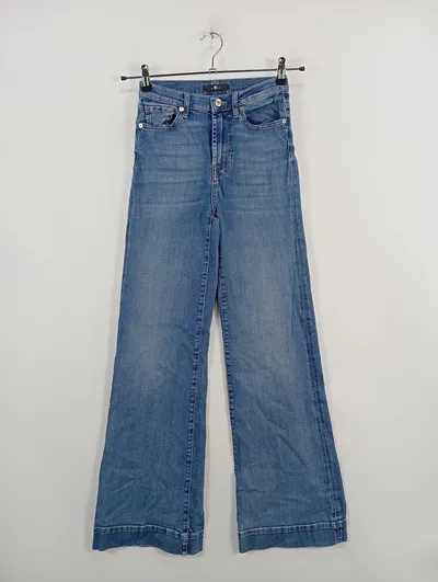 7 For All Mankind Damen Jeans Bootcut Hose Blau Gr. W24 32 XXS
