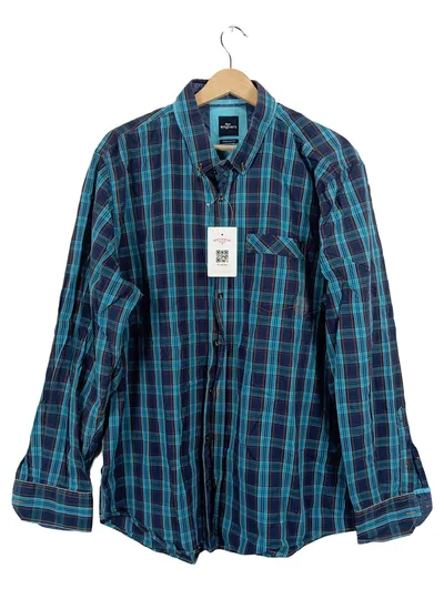 Engbers Herren Freizeithemd Kariert Blau Türkis Regular Fit Gr. XL