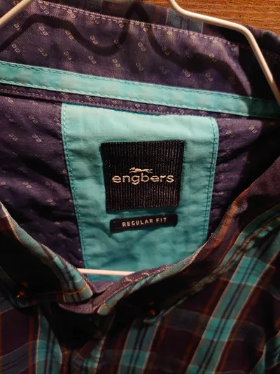 Engbers Herren Freizeithemd Kariert Blau Türkis Regular Fit Gr. XL