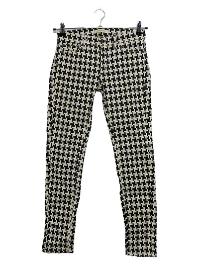 Dondup Damen Stoffhose Hahnentritt Muster Schwarz Weiß Gr. 38 W29 M
