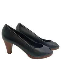 Paul Green Peeptoe Pumps Damen Leder Schwarz Gr. 39 1