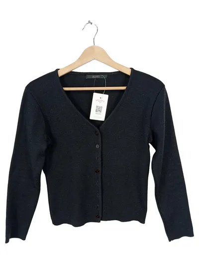 Hallhuber Strickjacke Damen Schwarz Gr. 36 S Basic Merino Wolle