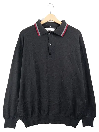 Barisal Herren Polo-Strickpullover Schwarz Gr. 52 XL Wolle Polyacryl Klassisch