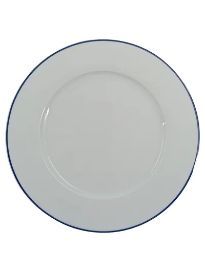 Kahla Essteller Polyamid Weiß mit blauem Rand 21 cm Klassisch