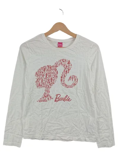 Barbie Langarmshirt Kinder Mädchen Weiß Gr. 158, 164 Logo-Print Casual