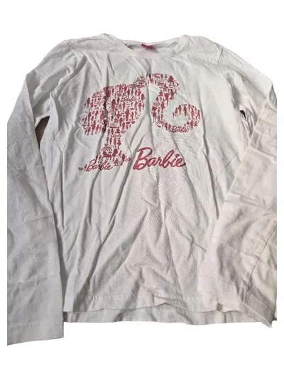 Barbie Langarmshirt Kinder Mädchen Weiß Gr. 158, 164 Logo-Print Casual