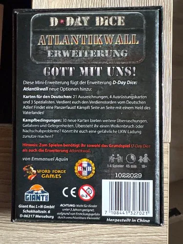 D-Day Dice Atlantikwall Gott mit uns! Mini-Erweiterung Würfelspiel Giant Roc 3