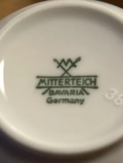 Mitterteich Kaffeeservice 20 Teile Blumenmuster Keramik Weiß 10 Gedecke