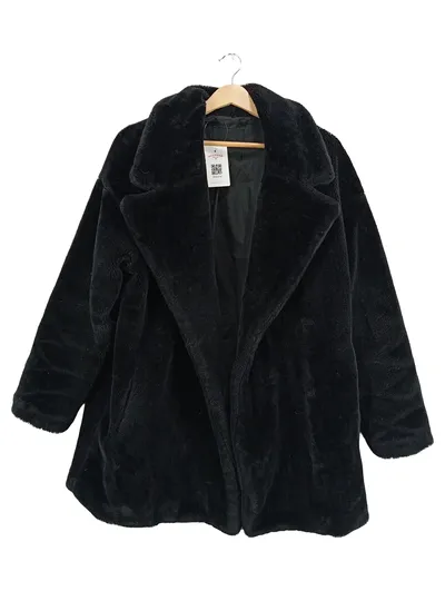 Monki Damen Felljacke Schwarz Gr. 38 M Casual