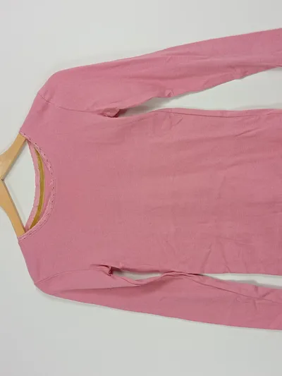 Boden Langarmshirt Mädchen Gr. 152 Rosa Baumwolle Spitzendetails