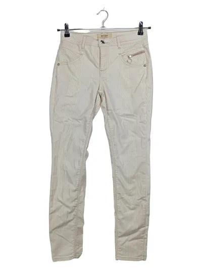 Mos Mosh Damen Stoffhose Gestreift Beige Gr. 38 W29 Casual